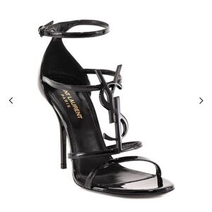 Saint Laurent Women’s Cassandra Heeled Sandals Patent 100